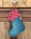 Upcycled Fabric Christmas Stocking
