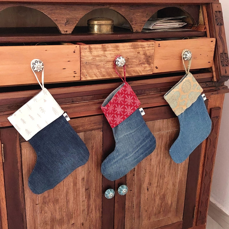 Upcycled Fabric Christmas Stocking