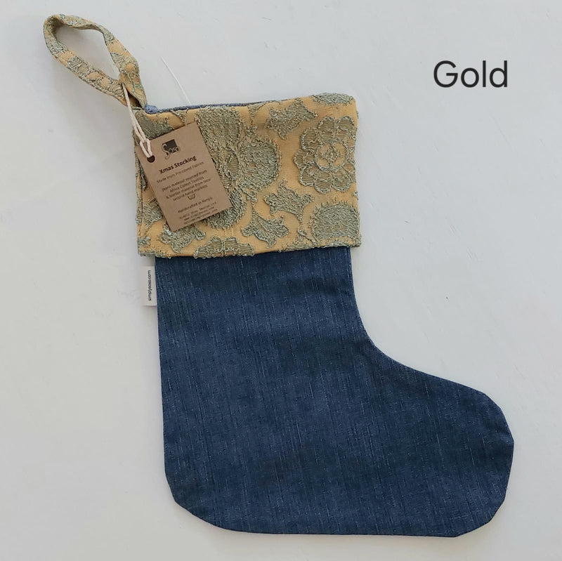 Upcycled Fabric Christmas Stocking