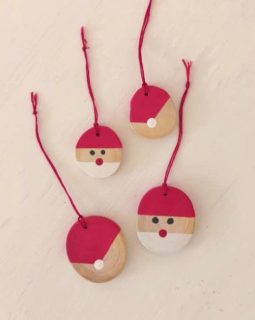 Wooden Santa Ornament